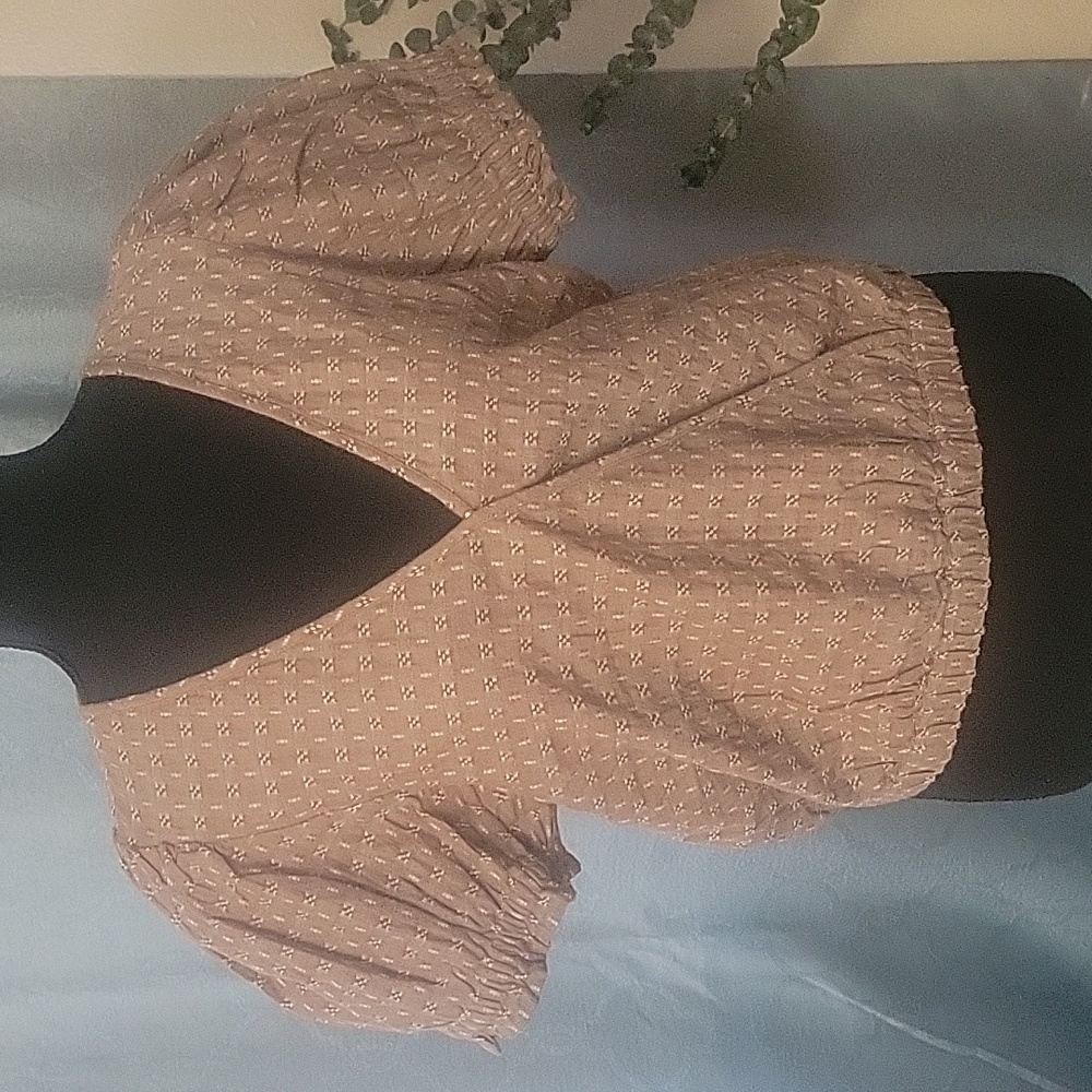 NWT Madewell tan cropped top - large